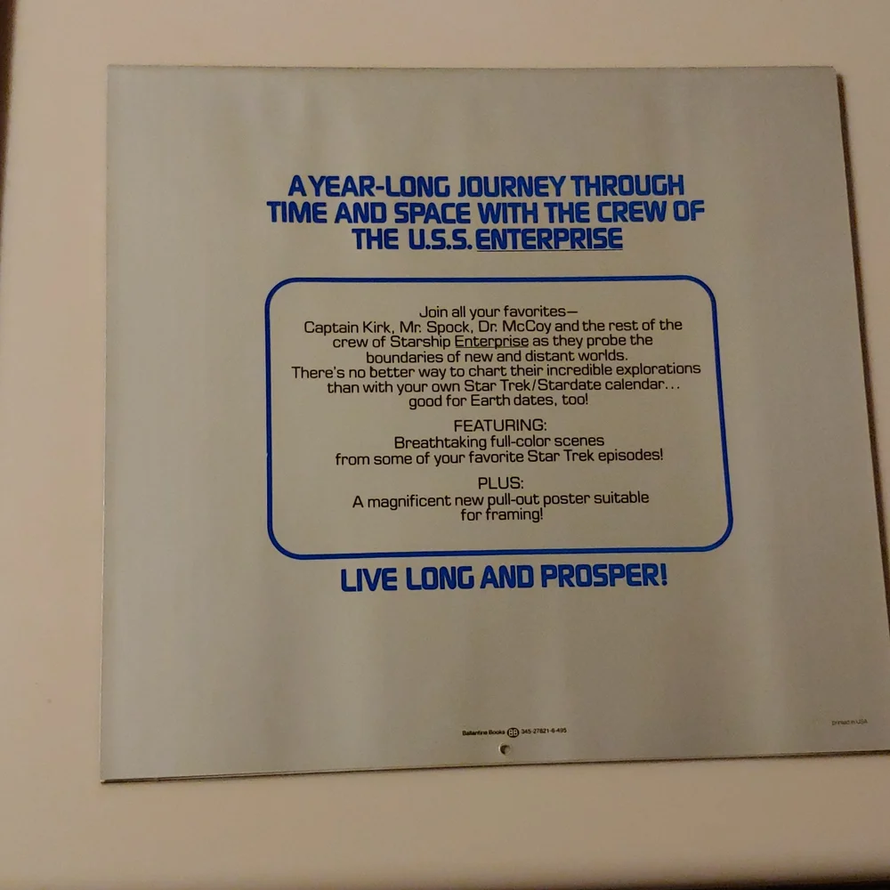 Vtg Star Trek 1979 Calendar w/ Original Packaging (=2029）